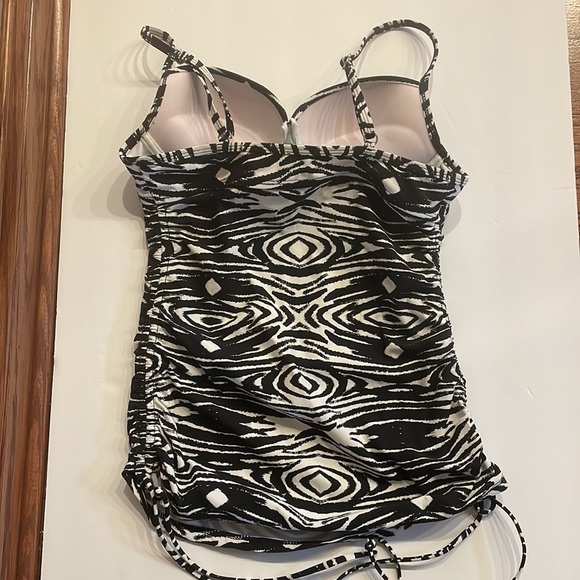 LOVE your ASSETS by Sara Blakey SPANX Tankini PUSH UP swim top black white Small - Picture 6 of 11